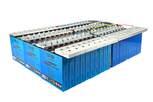 BATTERIE 200A - GS AUDIO 37 x 45 H11 cm - 60 LTO LELLE - 14V et BMS ET BARS