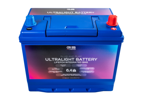 batterie GS AUDIO 70Ah LifePo4 ultralégère 70Ah 13,2 V 6.4kg -  - CCA:1350A  Capacità: 70Ah - environ CCA: 2800A :